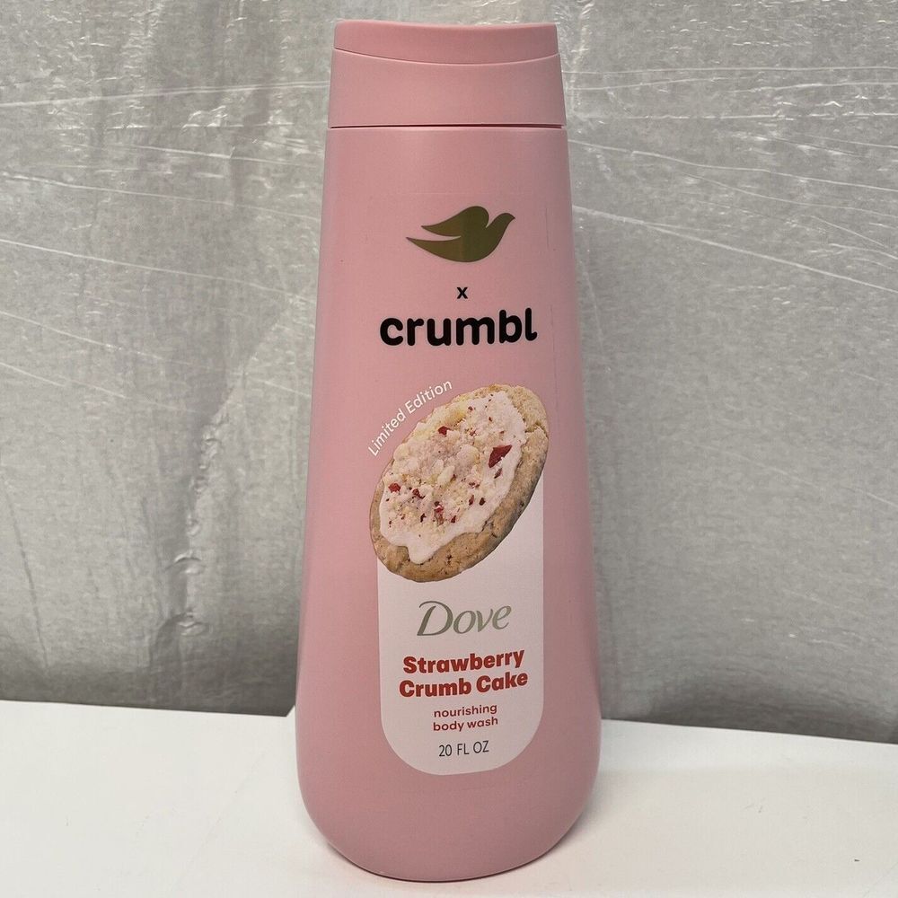 Dove x Crumbl Strawberry Crumb Cake Nourishing Body Wash Limited Edition 20 oz